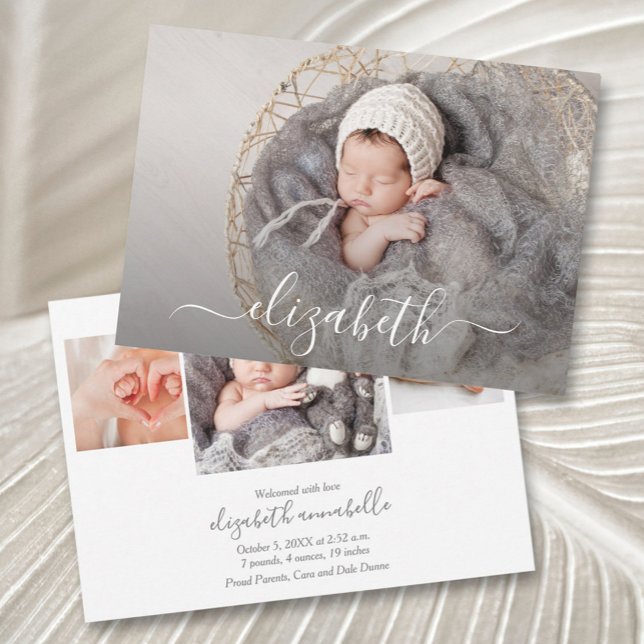 Newborn Photo Collage Birth Announcements (Creator Uploaded)
