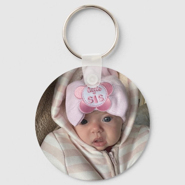 Newborn Photo Custom Key Ring (Front)