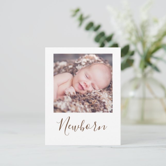 Newborn Photo First Birthday Banner Card (Standing Front)