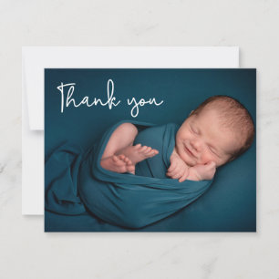 Newborn Photo Modern baby shower thank you Card