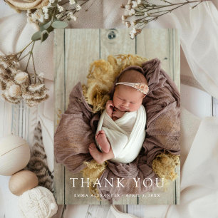 Newborn Photo Thank You Card Minimal Chic