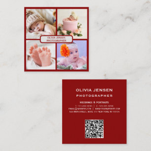 Newborn Photography Baby Photographer Photo  Square Business Card
