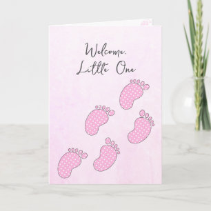 Newborn Polka Dot Baby Footprints  Card