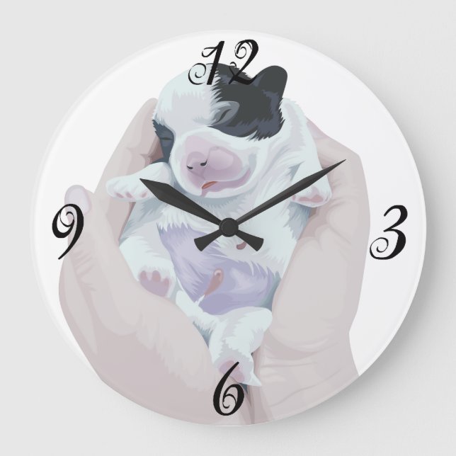 Newborn pup Wall Clock (Front)