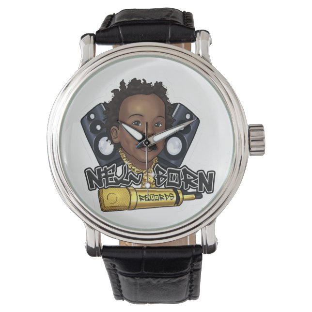 Newborn Records Leather Watch (Front)