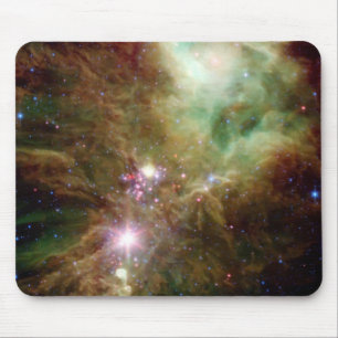 Newborn stars in the Christmas Tree cluster Mouse Mat