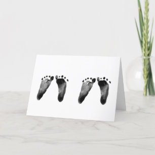 Newborn Twins Footprints  Card