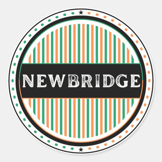 Newbridge City Pride Emblem – Irish Identity Classic Round Sticker (Front)