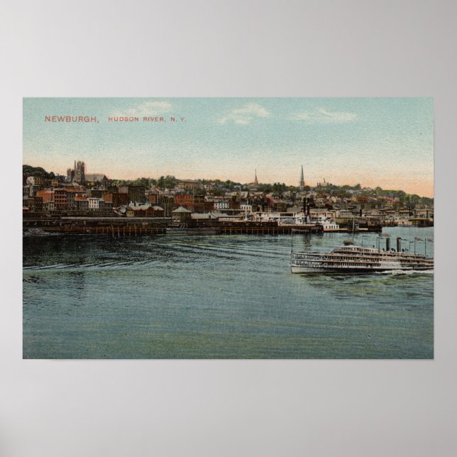 Newburgh, NY - Waterfront view of Hudson River Poster (Front)