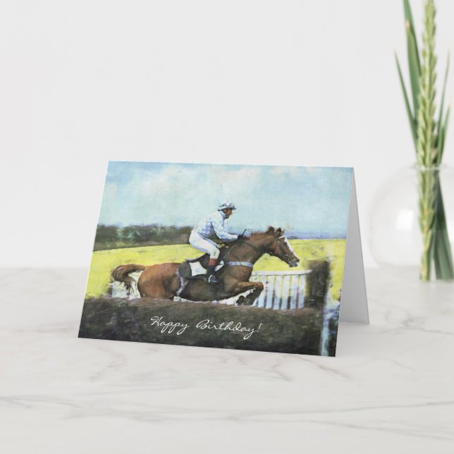 Newbury steeplechase birthday card (Front)
