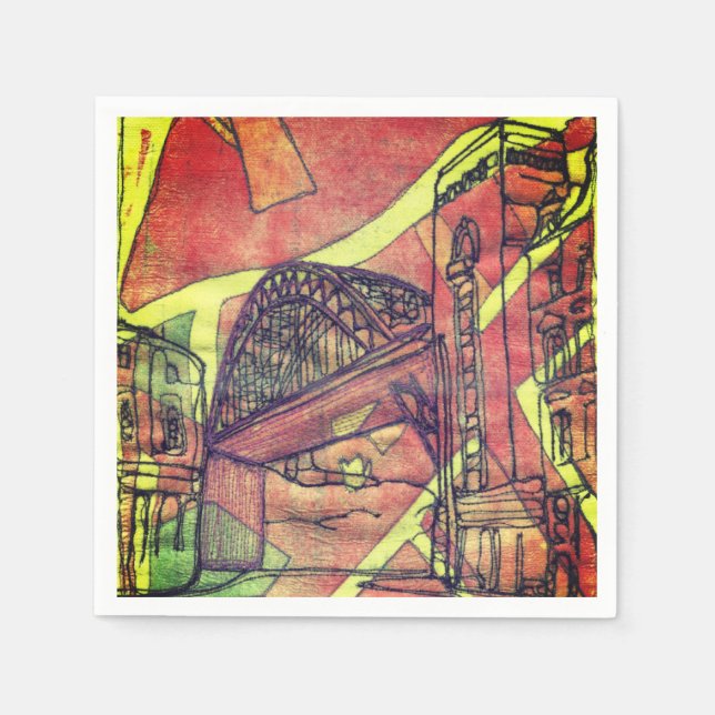 Newcastle bridge napkin (Front)