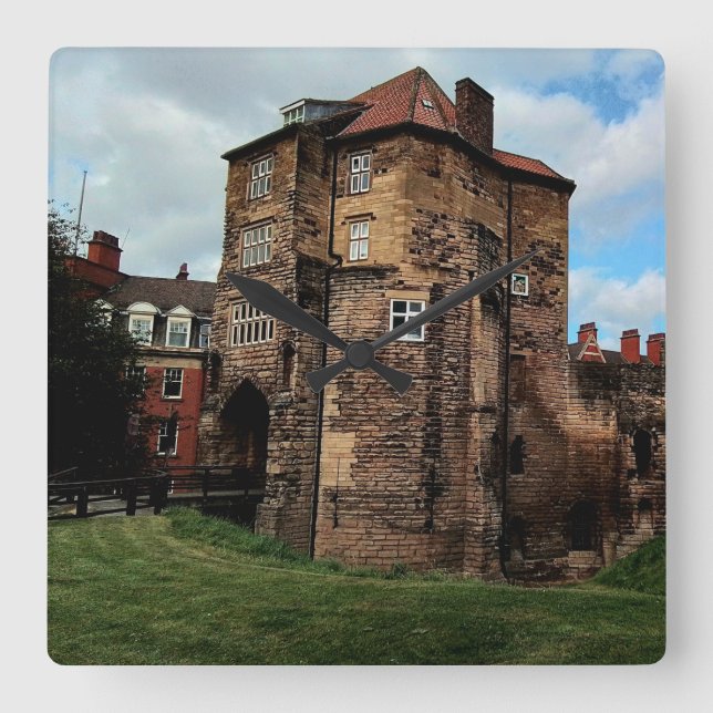 Newcastle castle , The black gate Square Wall Clock (Front)