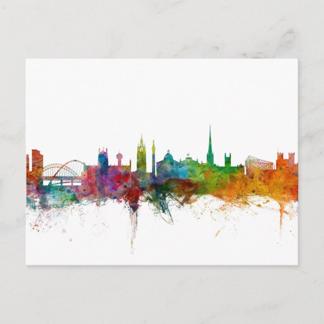 Newcastle England Skyline Postcard (Front)