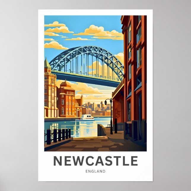 Newcastle England Travel Poster (Front)
