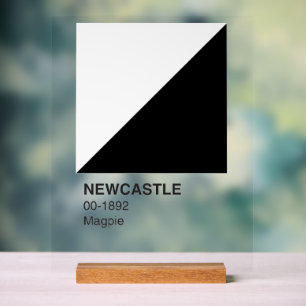 Newcastle Magpie - Clear Background Acrylic Sign
