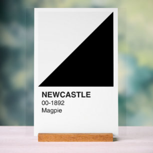 Newcastle Magpie - White Background Acrylic Sign