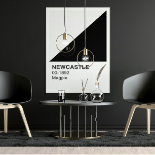 Newcastle Magpie - White Border Poster