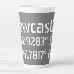 Newcastle NSW Latitude Longitude  Latte Mug