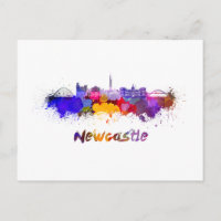 Newcastle skyline in watercolor