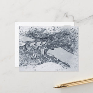 Newcastle Tyne Bridge Artistic Sketch Postcard