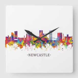 Newcastle UK Skyline Square Wall Clock