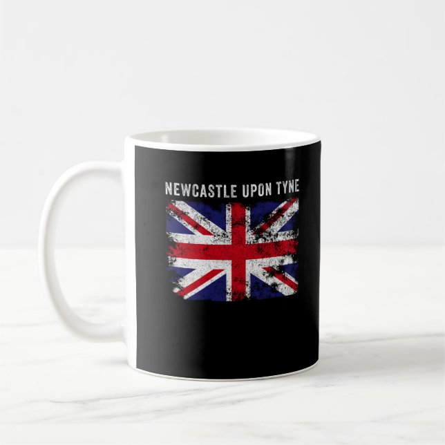 Newcastle Upon Tyne UK Flag England Souvenir Coffee Mug (Left)