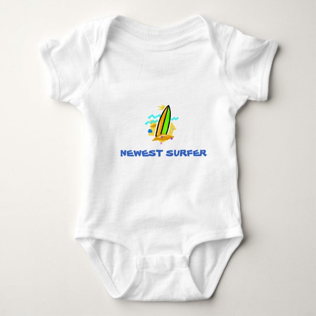 Newest Surfer Baby Bodysuit (Front)