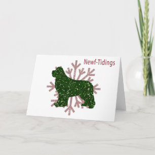 Newf-Tidings Glitter Card