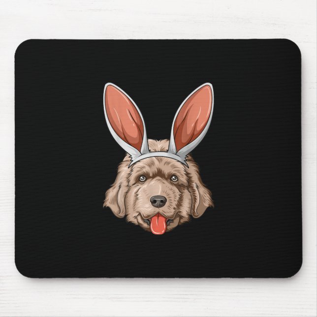 Newfie easter bunny ears | newfoundland dog gift mouse mat (Front)