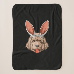 Newfie easter bunny ears newfoundland dog gift sherpa blanket