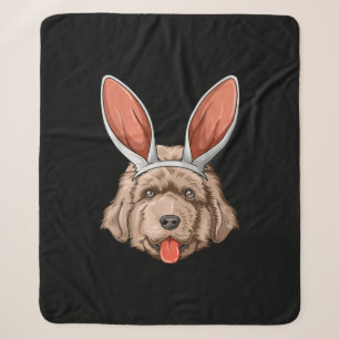 Newfie easter bunny ears newfoundland dog gift sherpa blanket