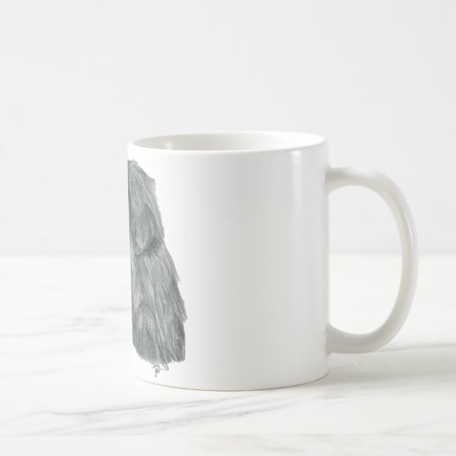 Newfie graphite drawing coffee mug (Right)