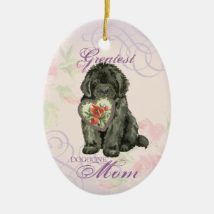 Newfie Heart Mum Ceramic Ornament