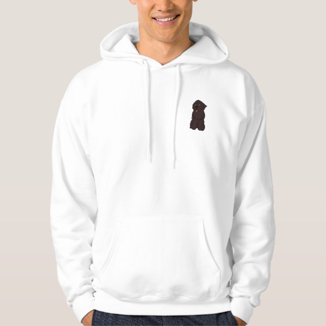 "Newfie Lover" Mens Brown Newfoundland Hoodie (Front)