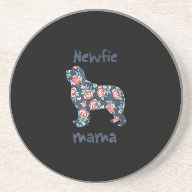 Newfie mama | Newfoundland dog mum present Coaster (Front)