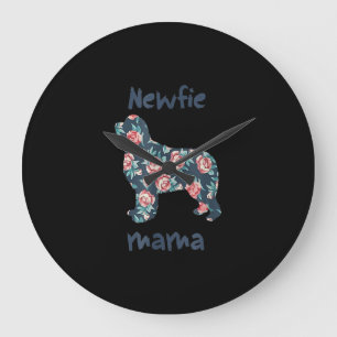 Newfie mama Newfoundland dog mum present Large Clock
