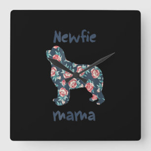 Newfie mama Newfoundland dog mum present Square Wall Clock