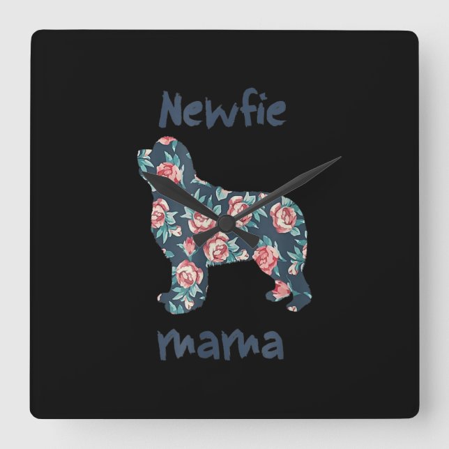 Newfie mama | Newfoundland dog mum present Square Wall Clock (Front)