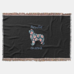 Newfie mama newfoundland dog mum present throw blanket