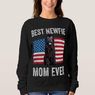 Newfie Mum American Flag Newfoundland Dog  Owner F Sweatshirt