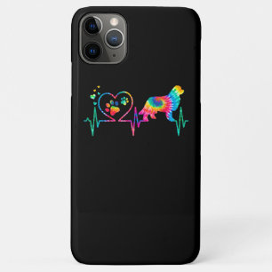 Newfie mum dad heartbeat tie dye dog gift iPhone 11 pro max case