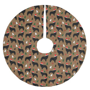 Newfies Santa Hat Newfoundland Dogs Christmas Brushed Polyester Tree Skirt