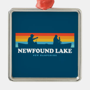 Newfound Lake New Hampshire Canoe Metal Tree Decoration