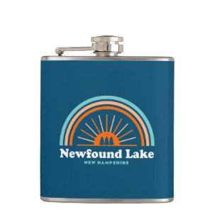 Newfound Lake New Hampshire Rainbow Hip Flask