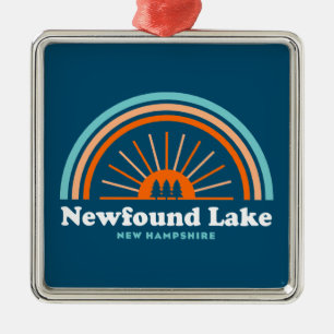 Newfound Lake New Hampshire Rainbow Metal Tree Decoration
