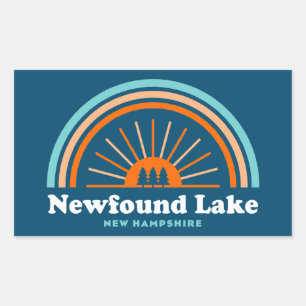 Newfound Lake New Hampshire Rainbow Rectangular Sticker