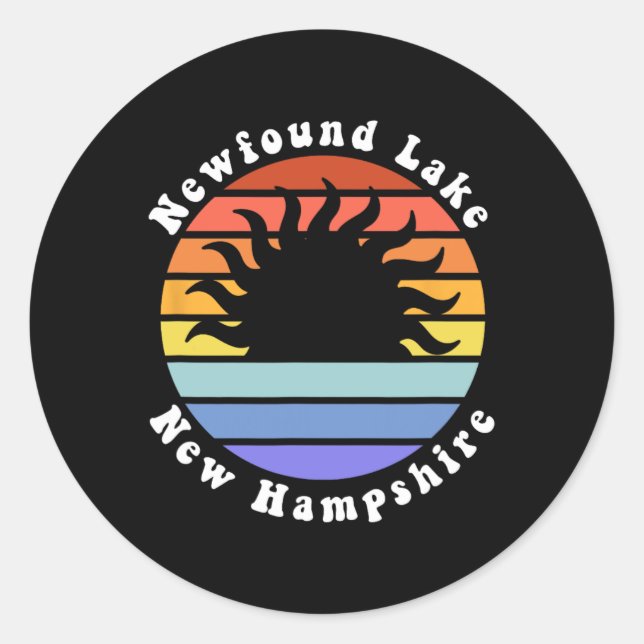 Newfound Lake New Hampshire Sunrise Family Vacatio Classic Round Sticker (Front)