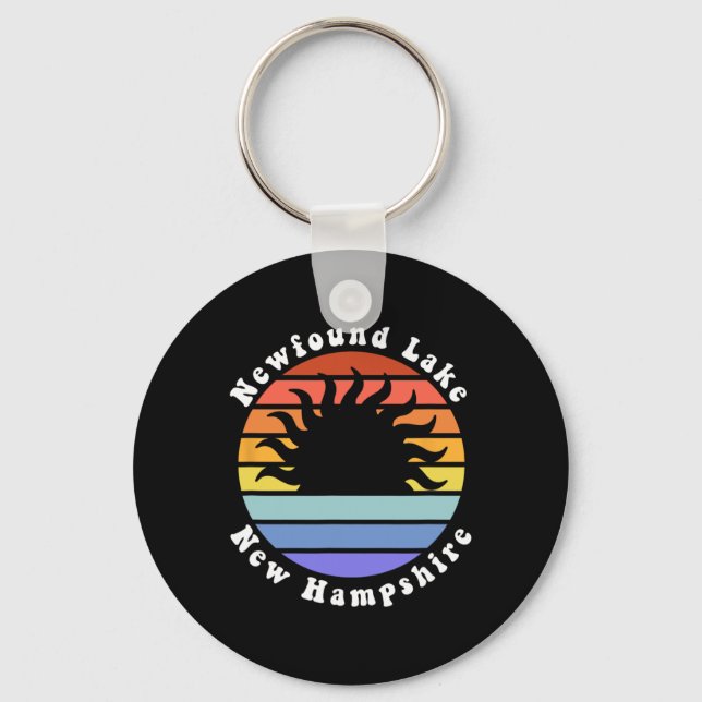 Newfound Lake New Hampshire Sunrise Family Vacatio Key Ring (Front)