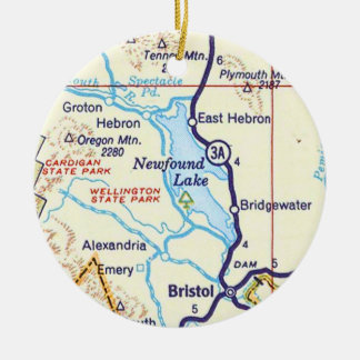 Newfound Lake, NH Map Christmas Ornament