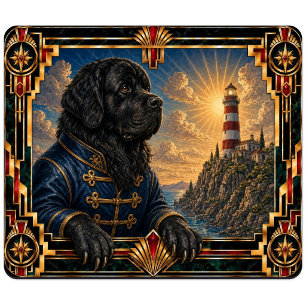 Newfoundland, Art Deco Dog Mouse Mat